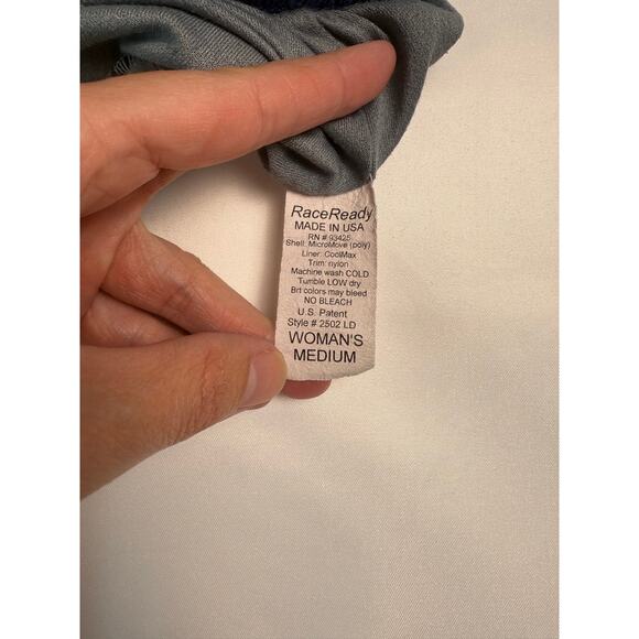 Vintage RaceReady Women's Long Distance MicroMove Running Shorts Blue USA Medium - Picture 6 of 10